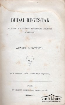 Könyv: Budai regesták