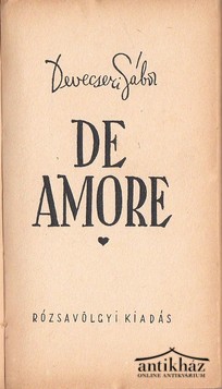 Könyv: De Amore. Első kiadás!