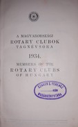 Online antikvárium: A magyarországi Rotary Clubok tagnévsora 1934.
